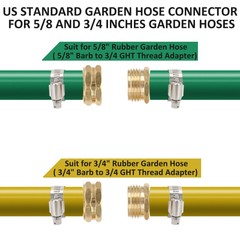 STYDDI Garden Hose Repair Kit, For 3/4″ and 5/8″ Rubber Hose, Brass