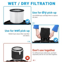 Zibopon 90398 Shop Vac Filters Replacement for 90398 shop vac filter(white)