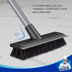 MR.SIGA Floor Scrub Brush with Long Handle, 2 in 1 8.7 x 48.4 inch, Gray