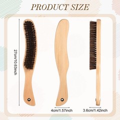 Patelai 2 Pcs Felt Hat Brush Wooden Cowboy Horse Hair for Wood