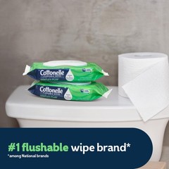 Cottonelle GentlePlus Flushable Wet Wipes with 42 Count (Pack of 4), White