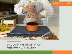 Cotton Farm Nut Milk Bag & Cheese 14 x 14 inch / 2 pieces, Natural Beige