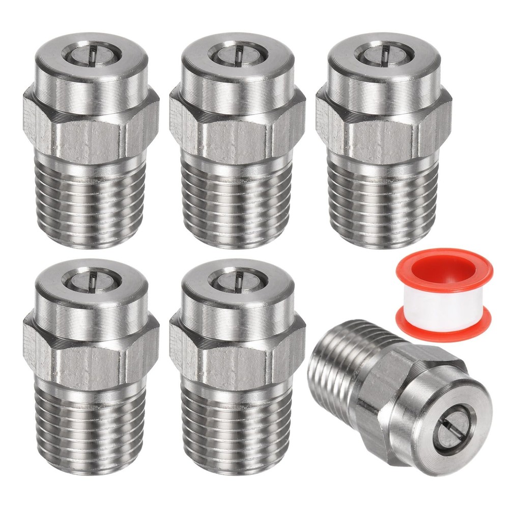 40° Surface Cleaner Tips 1/4″ NPT Stainless Steel Cleaner Pressure Nozzles 6 Pac