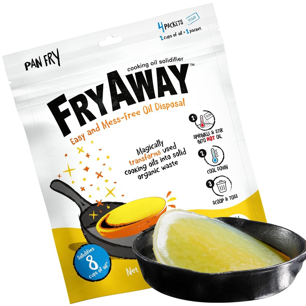 ® Pan Fry Cooking Oil Solidifier Powder, 4 Packets, Solidifies Up to 8 Cups, …