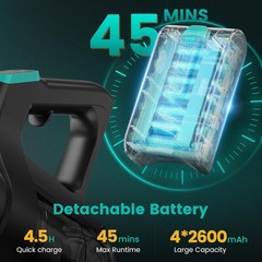 Zefiro 450W Cordless Vacuum Cleaner45Mins Runtime Vacuum Cleaners For Home