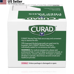 Curad Alcohol Prep Pads Medium Isopropyl Wipes Individually Wrapped 400 Count