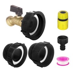 wantmatch IBC Tote Adapter Black handle brass valve, valve