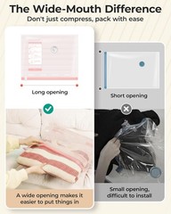 Vacuum Bags for Travel with Rechargeable Air Pump, Portable Space Saver Bags for