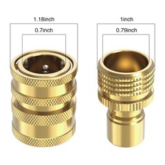 Twinkle Star Heavy Duty 3/4 Garden Hose Quick Connect 2 Sets, 2 Sets