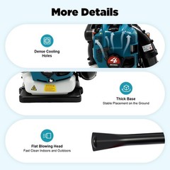 Gas Leaf Blower 75.6cc 4-Stroke Engine Backpack Leaf Blower with Cruise Control