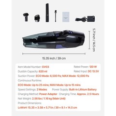 Cordless Handheld Vacuum with HEPA Filter, Lightweight, Powerful Suction for Car