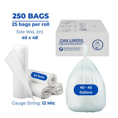 Group S404816N 40-45 Gallon Capacity, 48″ Length X 40″ Width X 16 Mic Thickness,