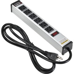 12″ 6 Outlet Aluminum Power Strip with 6-ft Cord ETL/cETL