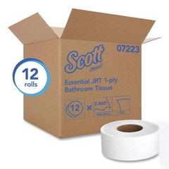 Scott 07223 Essential 3.55″ x 2k’ JRT Jumbo Roll Bathroom Tissue (12 Rl/Ct) New