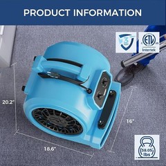 ALORAIR 4000CFM Air Mover Carpet Dryer 3 Speed 1.34HP Blower Fan Water Damage