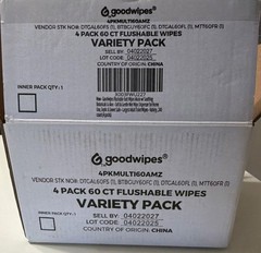 goodwipes Flushable Wipes 4x60ct Lavender Cedar Shea-Coco Rosewater Hypoallerge…