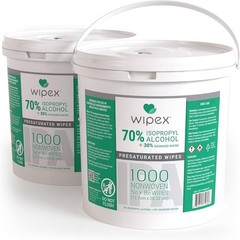 Wipex 70% Isopropyl Alcohol Unscented Cleaning Wipes 1000 Pack 5in x 8in