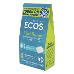 ECOS 963706EA Laundry Detergent Packs – Free and Clear (40/Pack) New