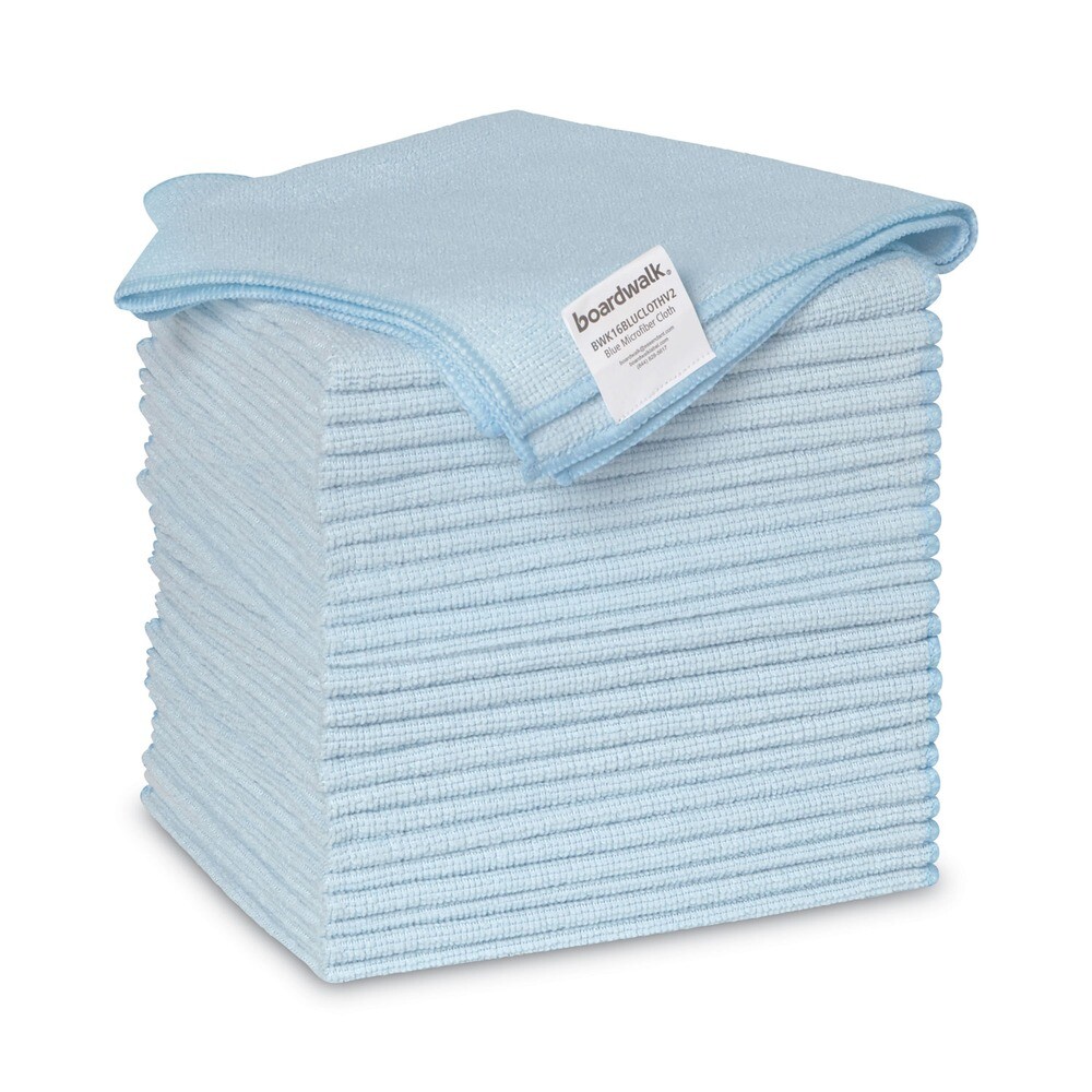 Boardwalk 16BLUCLOTHV2 16 in. x 16 in. Microfiber Cloths – Blue (24/Pack) New