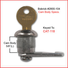 Bobrick Cam Lock Set #2800-104 for Paper Towel & Toilet Tissue Disp. (1/set)