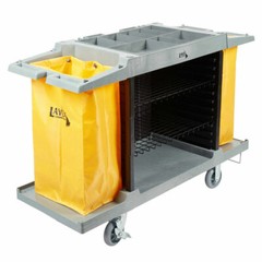 Housekeeping 3 Shelf Cleaning Mop Linen Utilty Cart Hotel Janitor Commercial