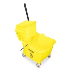 Impact Side-Press Wringer and Plastic Bucket Combo, 12 to 32 oz, Yellow