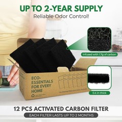 AIRNEX Charcoal Filters for Compost Bucket 3.5 in Square –