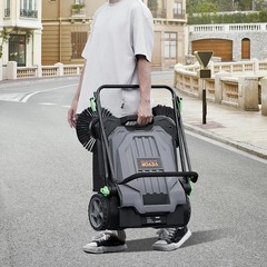 VEVOR Walk-Behind Hand Push Floor Sweeper, 25.6″ Sweeping Width Floor Sweeper Ma