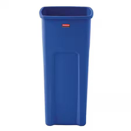Rubbermaid Commercial Fg356973blue 23 Gal Square Recycling Bin, Open Top,