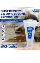 Oneida Air Systems Dust Deputy 2.5 DIY Cyclone Separator, Accessory Only, Clear.
