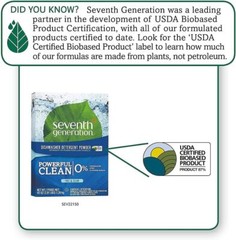 Seventh Generation SEV 22150 Natural Automatic Dishwasher Powder 45 oz,12Pcs