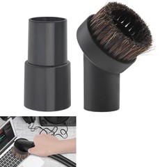 TQEONKL Vacuum Brush, Attachment Round Dust Brush Horse Hair Black