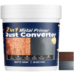 Gray Rust Converter for Metal, 2 in 1 Rust Converter and Metal Primer – Long-…