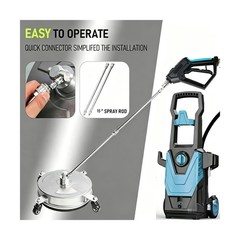 Hourleey 14″ Pressure Washer Surface Cleaner, Stainless Steel Surface Cleaner…