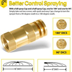 Boomless Spray Nozzle 1/2″ FPT #5 Orifices (90° and 180° Caps) 2.0 GPM @ 40 PSI