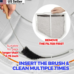 Holikme 3 Pcs Dryer Vent Cleaner Kit, 304 Stainless Standard 2Pack, Black