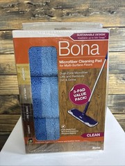 Bona 1017667 5.12 x 18.31 in. Cleaning Microfiber Mop Pad Blue – Pack of 3