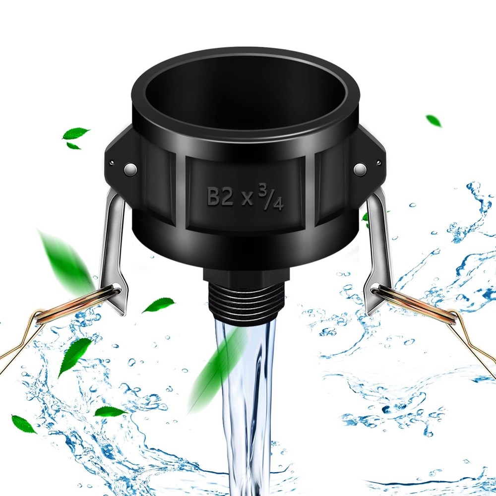 Dianrui 2 Inch Black 275 330 Gallon IBC Tote Tank Drain Adapter