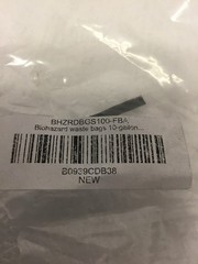 100 NEW Red Biohazard Waste Bags 10 Gallon Labeled, Medical Grade FREE SHIPPING
