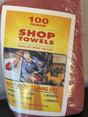 Bulk 100 Premium Red Shop Towels 12×14 Reusable Cotton Blend Industrial Cleaning
