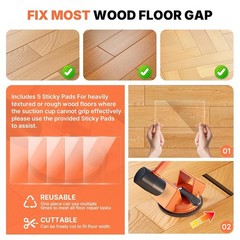 Floor Gap Fixer Tool Kit with Rubber Mallet & 10 Reusable Sticky Pads& orange
