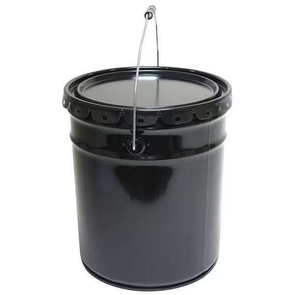 Manufacturer Varies Pail, Open Head, Round, 5 gal, Steel, Black OH5-26/C24E-B
