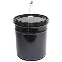 Manufacturer Varies Pail, Open Head, Round, 5 gal, Steel, Black OH5-26/C24E-B
