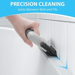 Lumkew Grout Cleaning Brush, V Shape Stiff Cleaner Brush for Black