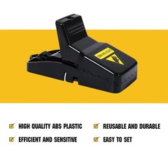 6 Pack Mouse Traps Indoor for Home,Mice House,Reusable 6, black