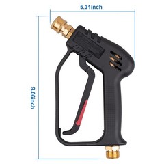 Pressure Washer Gun, Max 4000 PSI with 5 Colorful Nozzles, 1/4″ Quick black