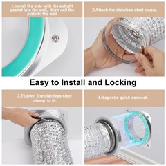 Magnetic Dryer Vent Coupling DV180 Hose Connector Clear