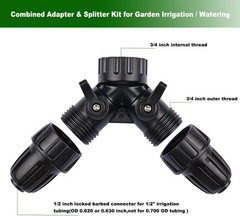 1/2 Inch Drip Y Hose Splitter, inch irrigation tubing connectors