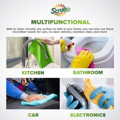 SCRUBIT 24 Pack Microfiber Cleaning Cloth Lint Free and Streak Free Towels fo…