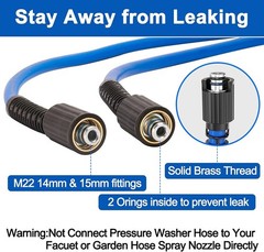 Flexible Pressure Washer Hose 25FT X 1/4″, Kink Resistant Max 4000 PSI Power …